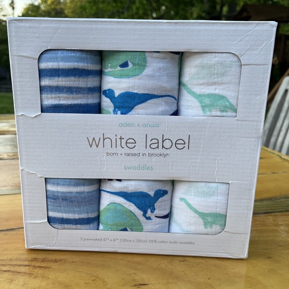 Aden & Anais Other - Aden & Anais White Label Jurassic Dinosaurs 3 Pack Baby‎ Muslin Swaddle Blanket